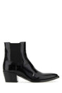 PRADA Sophisticated Black Leather Ankle Boots with 6 cm Heel