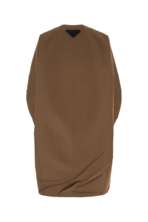 PRADA Chic Brown Gabardine Overcoat