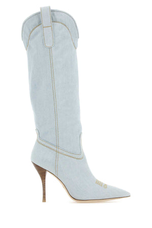 STUART WEITZMAN Stylish Denim Outwest Boots with 10 cm Heel Height for Women