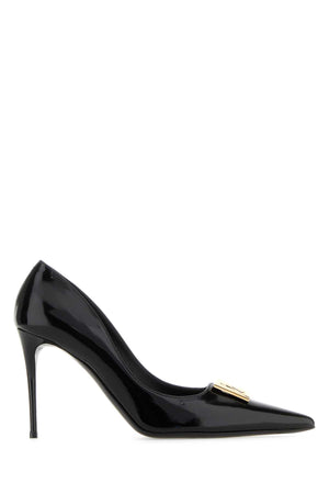 DOLCE & GABBANA Elegant Black Leather Pumps with 9 cm Heel