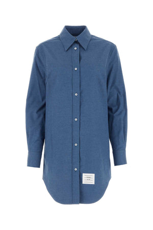 THOM BROWNE Classic Denim Cotton Shirt Dress