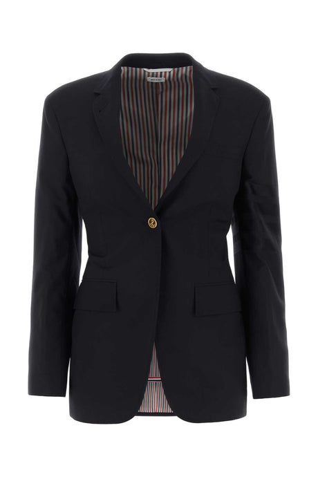 THOM BROWNE Midnight Blue Wool Blazer for Women