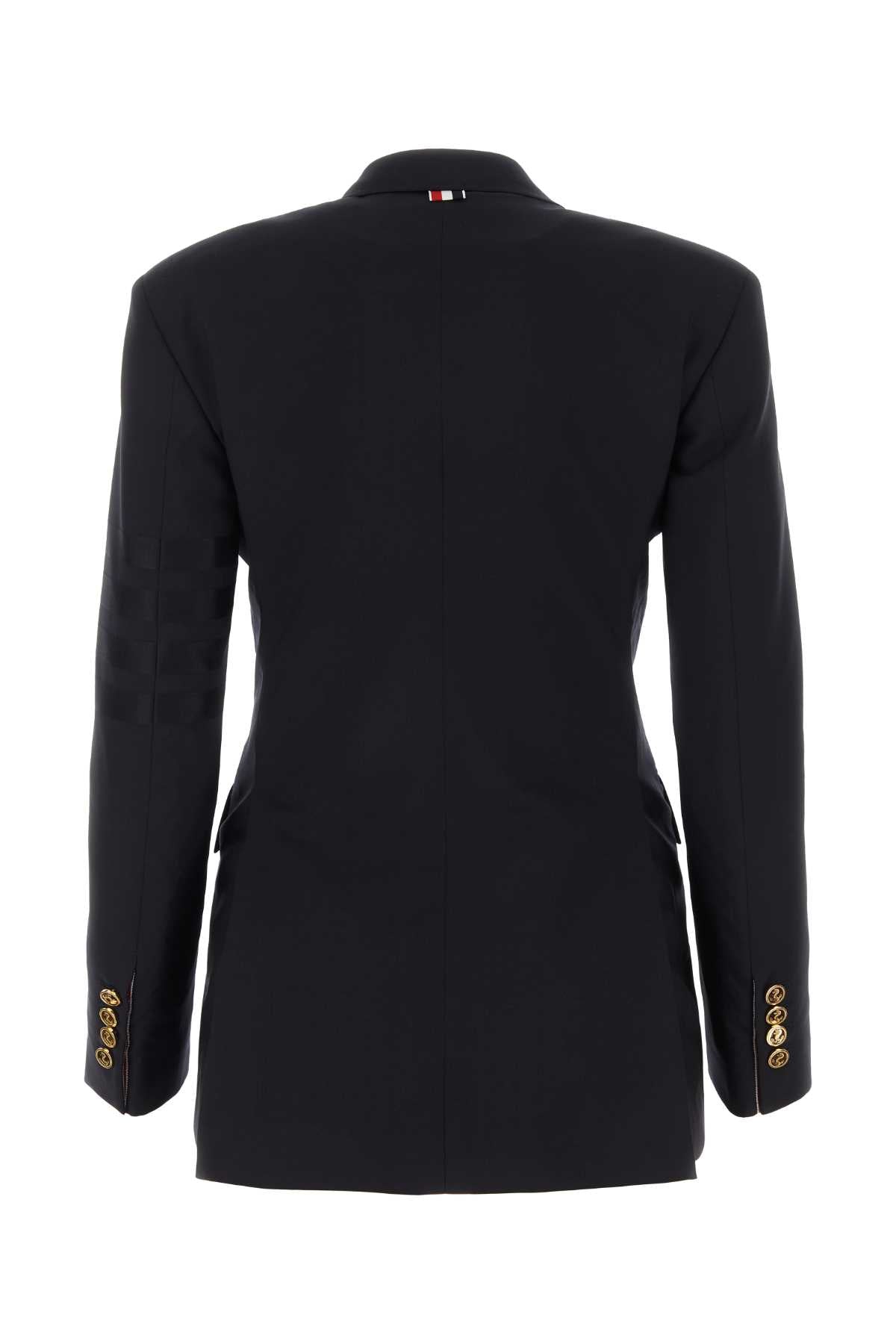 THOM BROWNE Midnight Blue Wool Blazer for Women