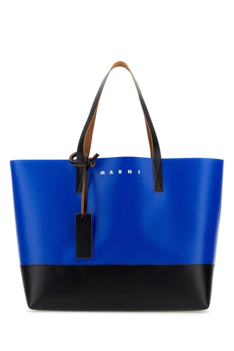 MARNI Two-tone PVC Shopping Handbag - 39 cm Width