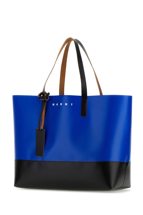 MARNI Two-tone PVC Shopping Handbag - 39 cm Width