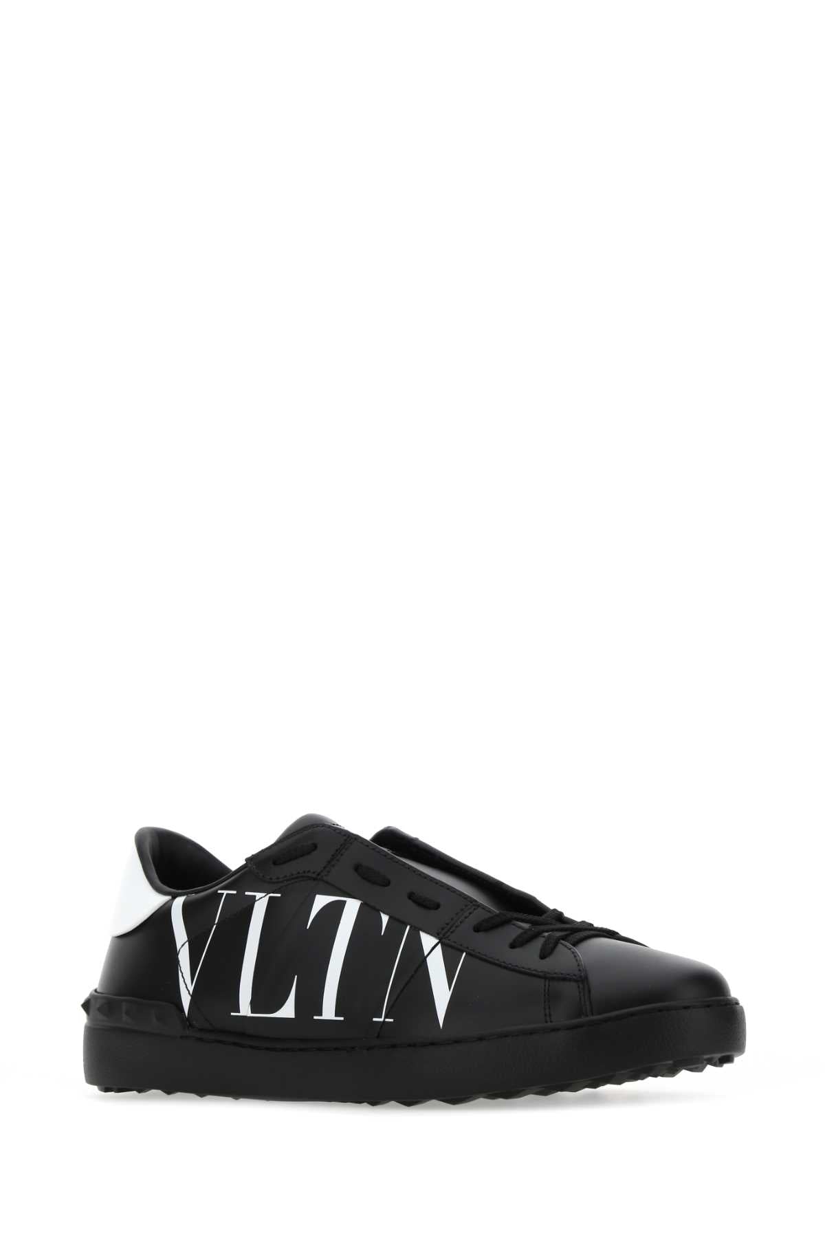 VALENTINO GARAVANI Stylish Black Leather Open Sneakers for Men