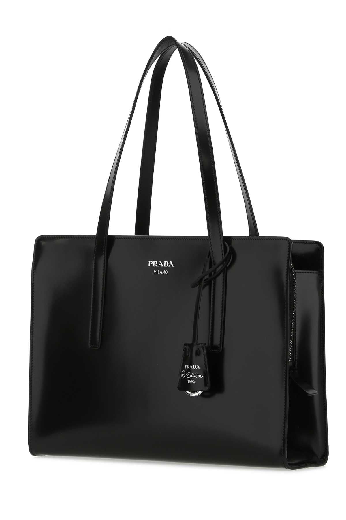 PRADA Classic Black Leather Re-Edition 1995 Mini Shoulder Handbag (30 cm x 21 cm x 9 cm)