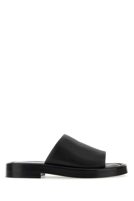 SALVATORE FERRAGAMO Luxurious Black Nappa Leather Slippers for Men