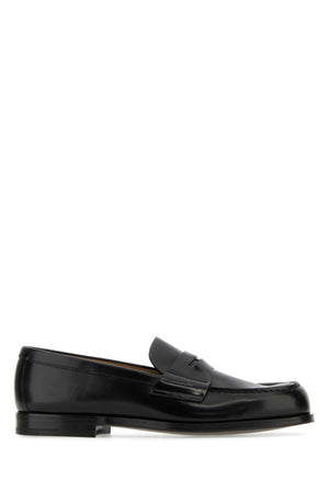 PRADA Classic Black Leather Loafers for Men