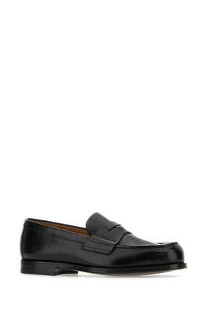 PRADA Classic Black Leather Loafers for Men