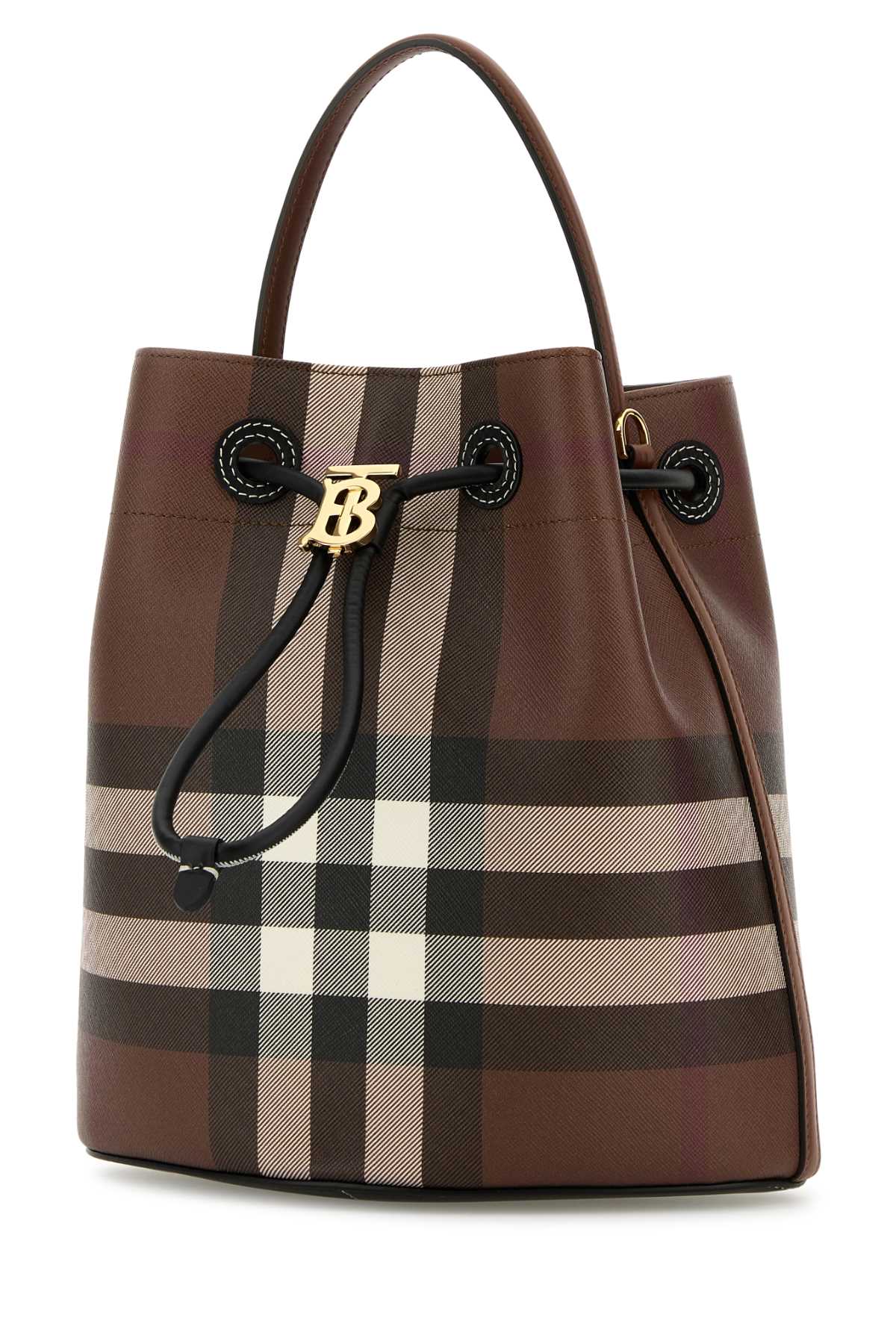 BURBERRY Mini Printed Canvas Bucket Handbag