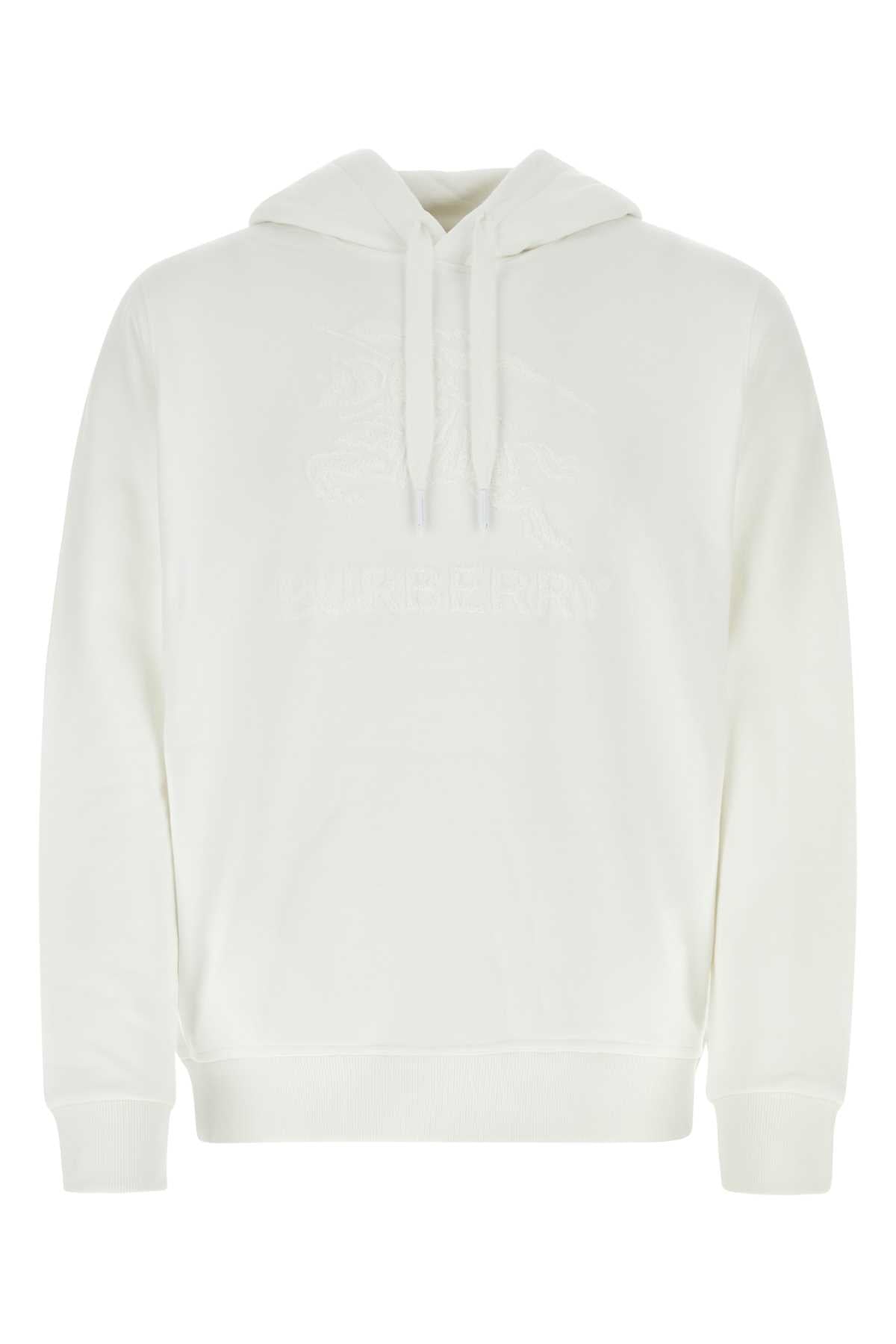 BURBERRY Classic White Cotton Sweatshirt for Men