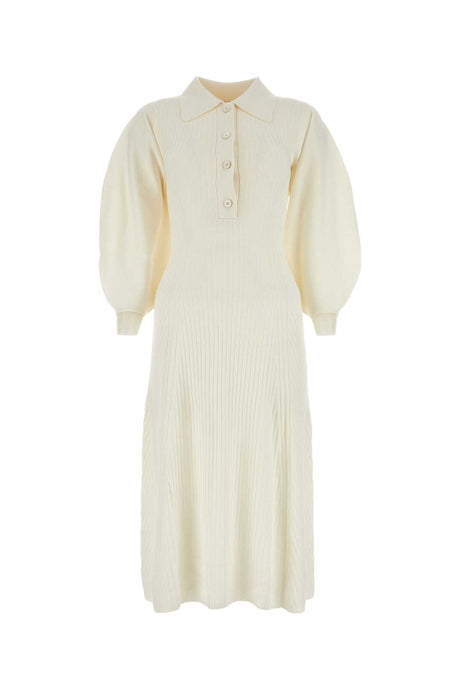 CHLOE Ivory Stretch Wool Blend Mini Dress