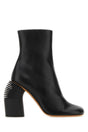 OFF WHITE Stylish Leather Spring Ankle Boots with 11 cm Heel Height