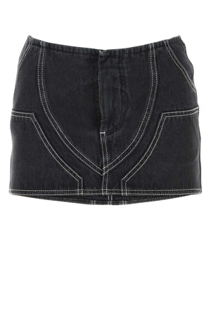 OFF WHITE Slate Black Denim Mini Skirt for Women