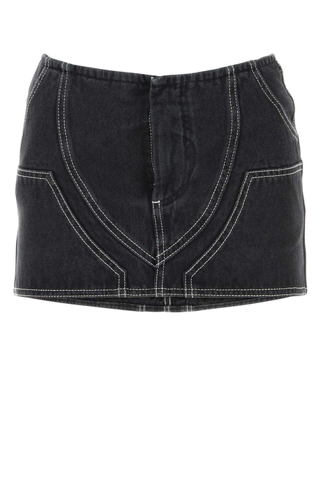 OFF WHITE Slate Black Denim Mini Skirt for Women