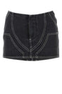 OFF WHITE Slate Black Denim Mini Skirt for Women