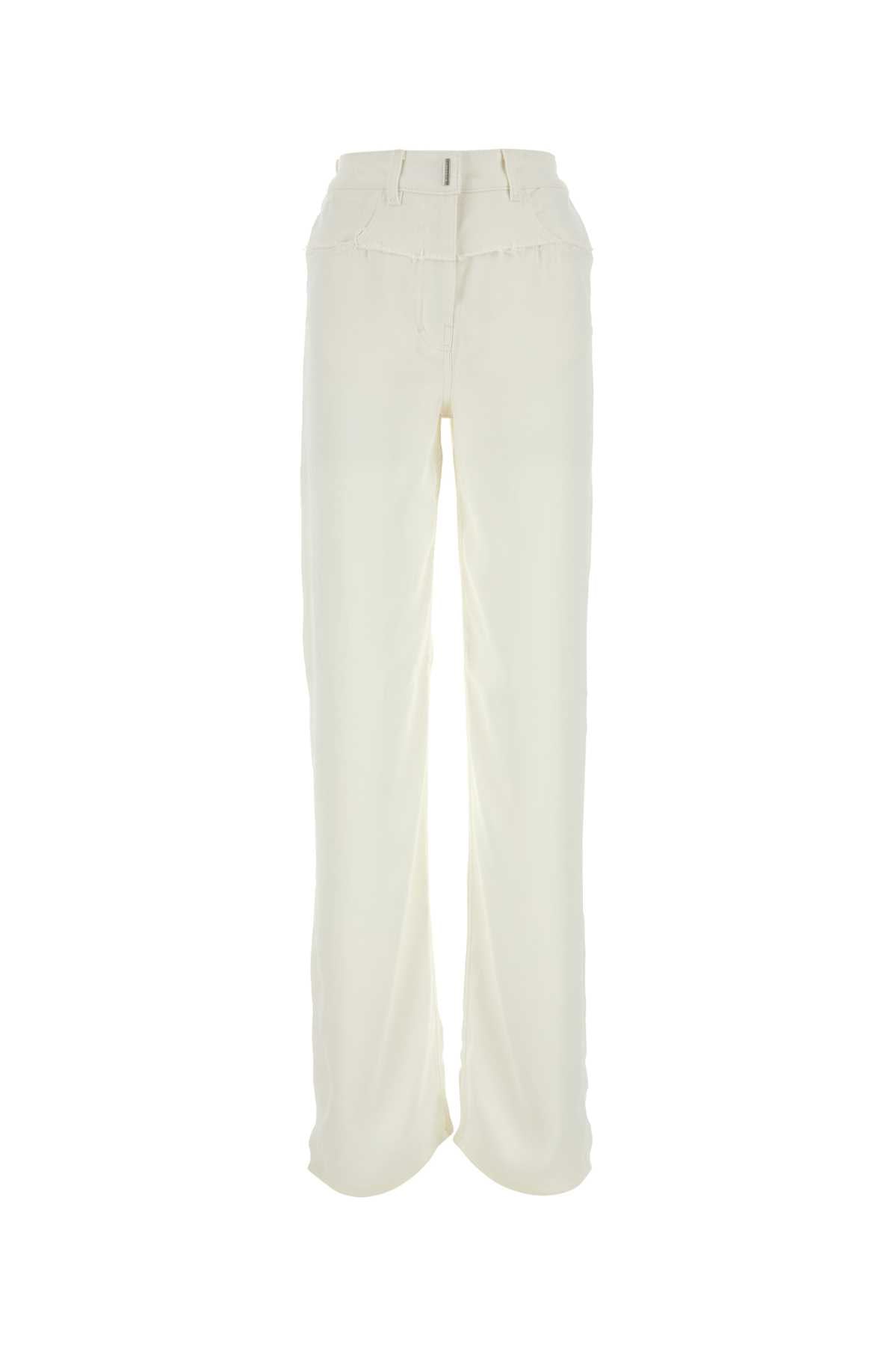 GIVENCHY Ivory Viscose and Denim Jeans for Women