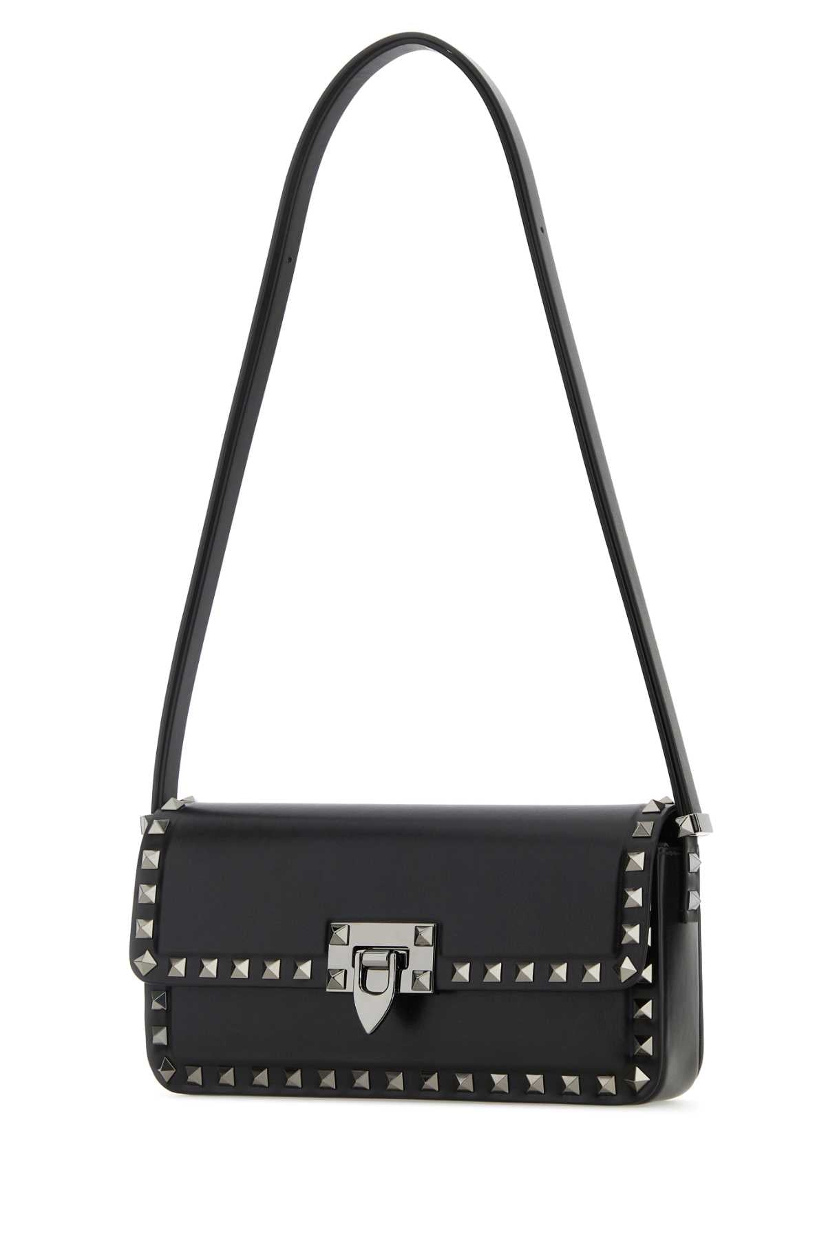 VALENTINO GARAVANI Mini Black Leather Rockstud Shoulder Handbag