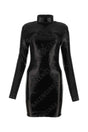 BALENCIAGA Glamorous Mini Dress with Black Sequins