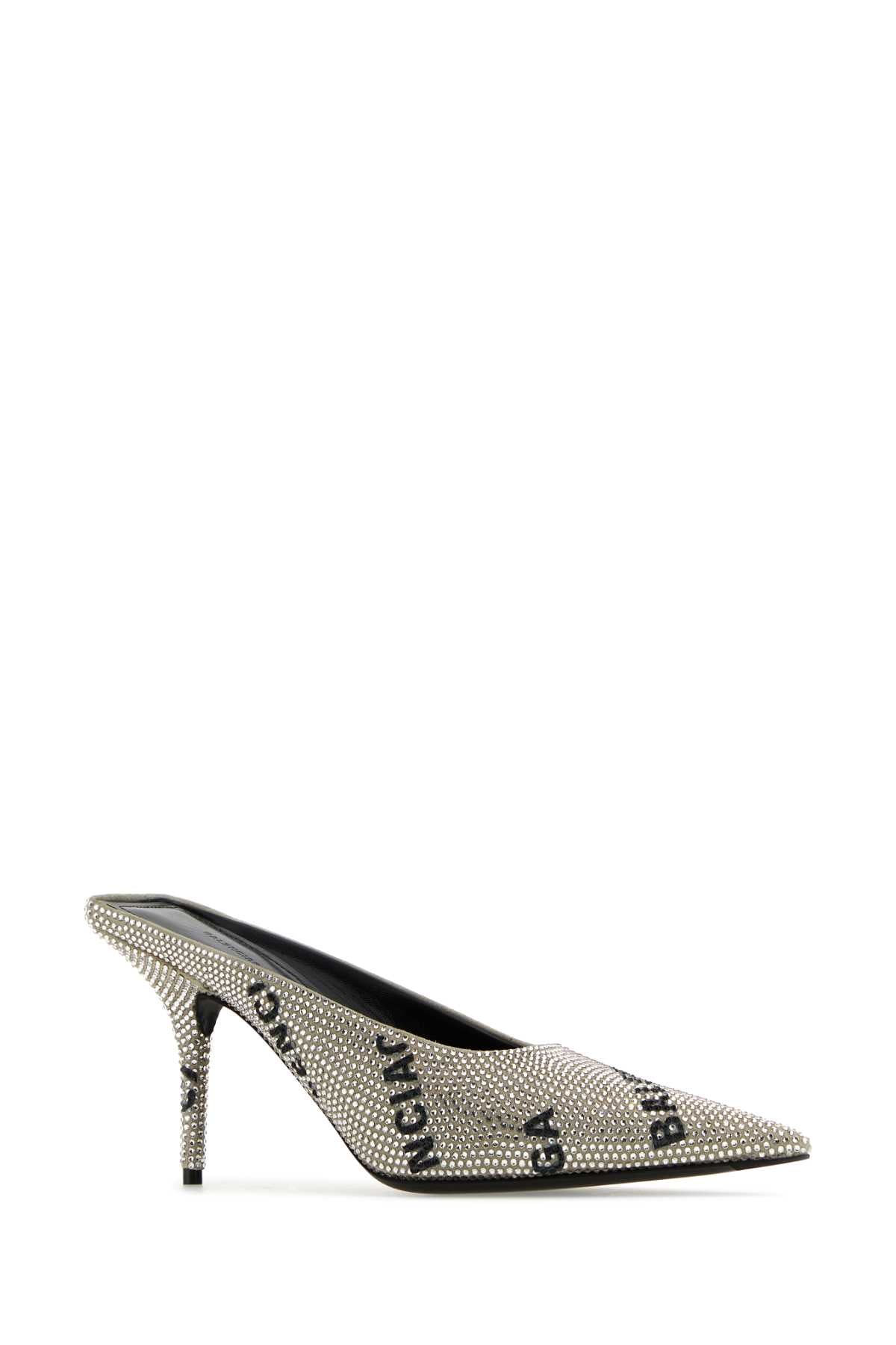 BALENCIAGA Embellished Suede Square Knife Flat - 8 cm Heel