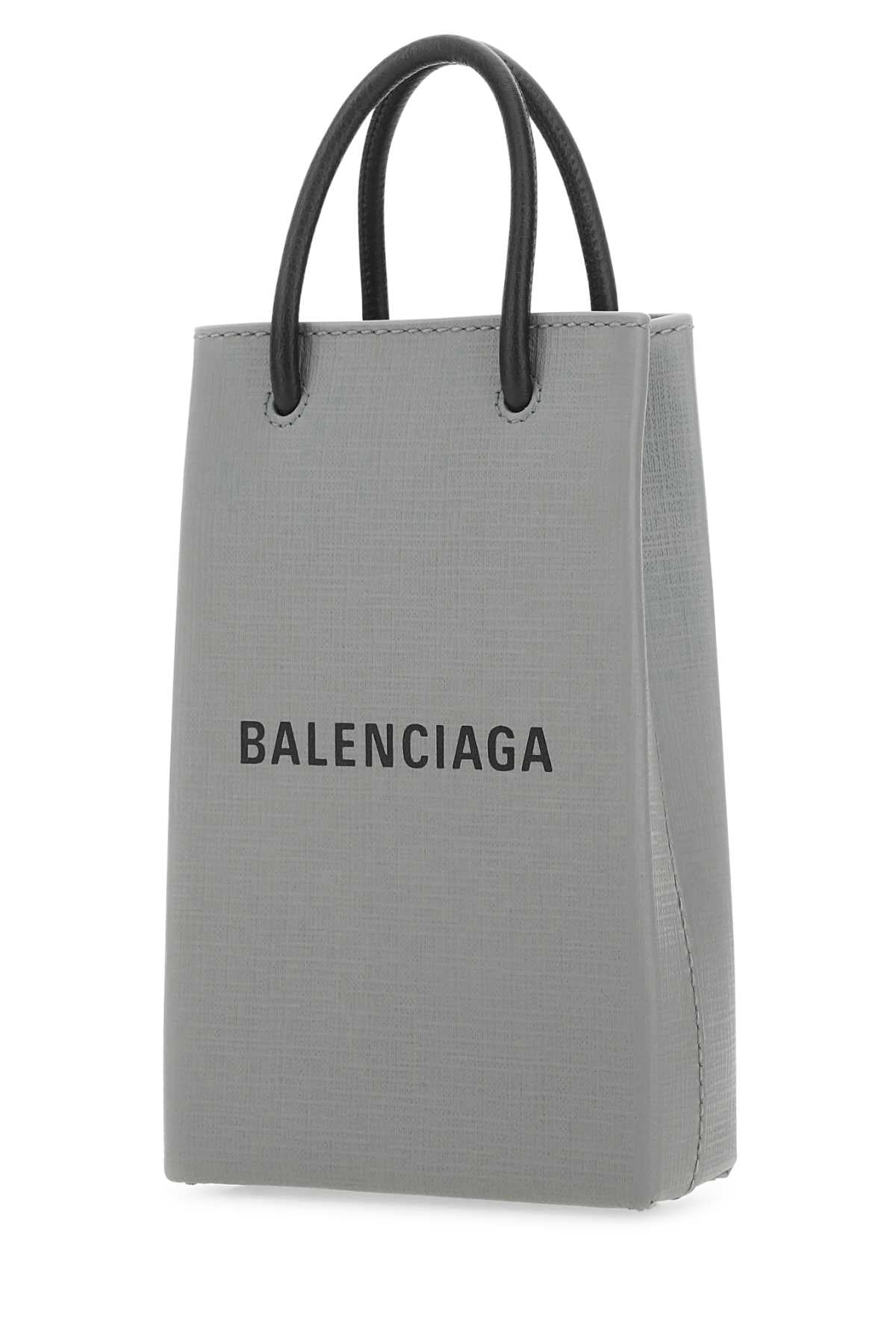 BALENCIAGA Mini Grey Leather Phone Case