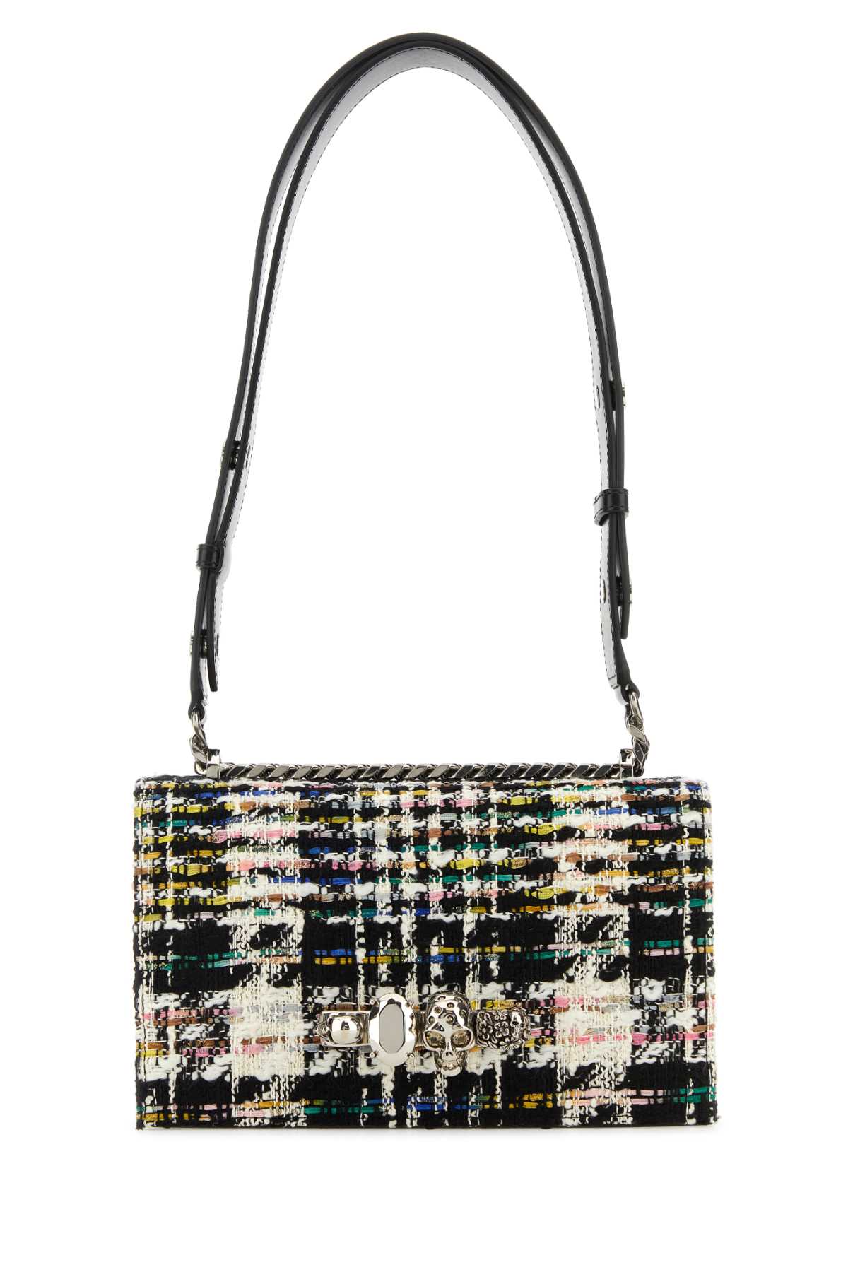 ALEXANDER MCQUEEN Multicolor Tweed Skull Mini Shoulder Handbag