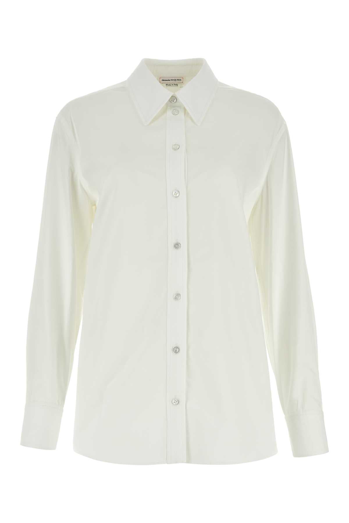 ALEXANDER MCQUEEN Classic White Poplin Shirt