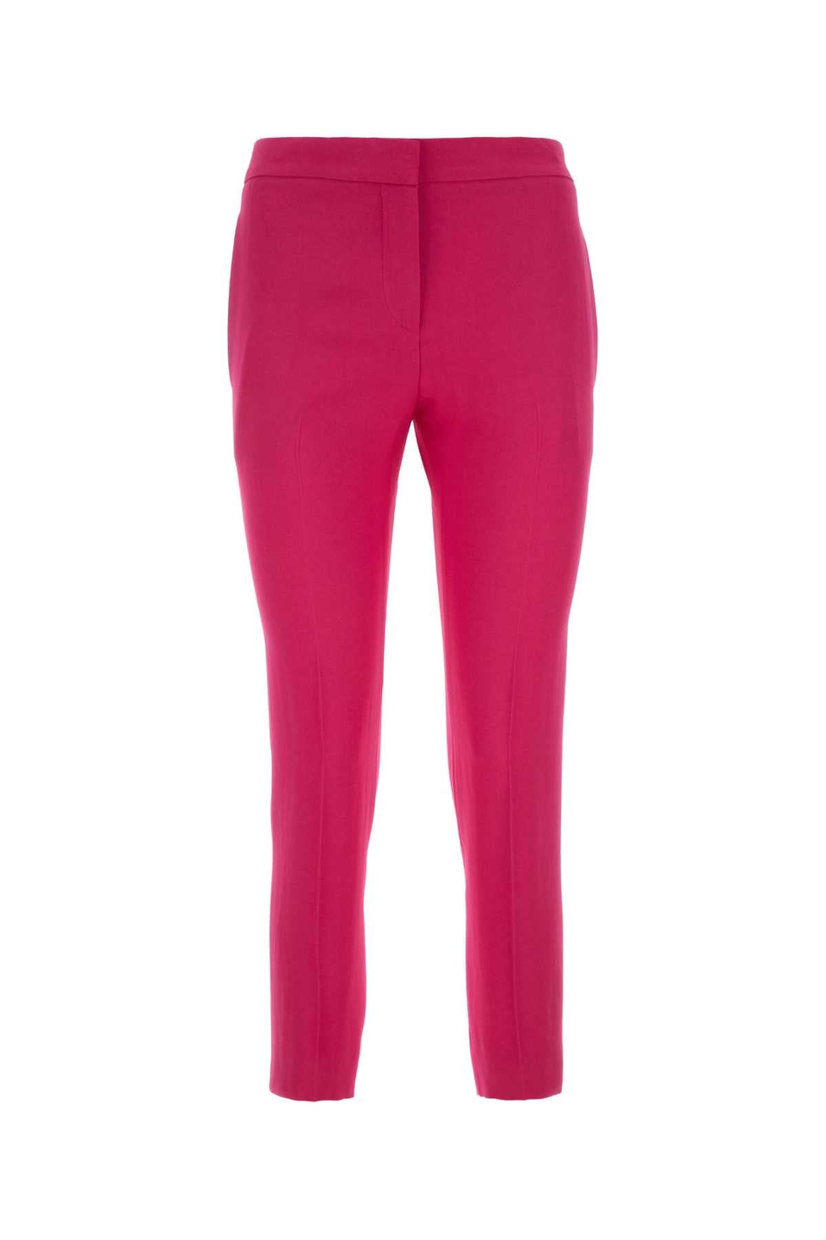 ALEXANDER MCQUEEN Fuchsia Crepe Pants for Women - Perfect for 23W Season