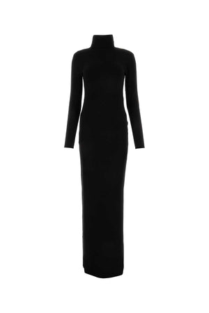 SAINT LAURENT Timeless Black Wool Long Dress