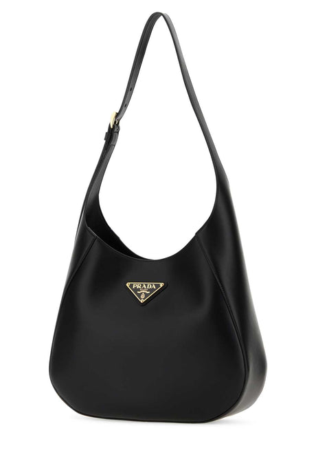 PRADA Elegant Black Leather Shoulder Handbag - 30 cm x 26 cm