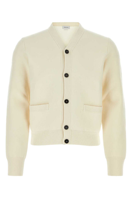 SALVATORE FERRAGAMO Ivory Wool Blend Cardigan for Men