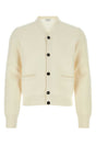 SALVATORE FERRAGAMO Ivory Wool Blend Cardigan for Men