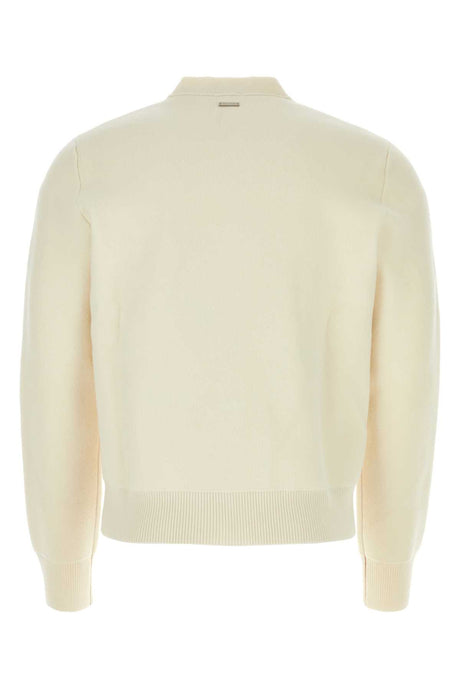 SALVATORE FERRAGAMO Ivory Wool Blend Cardigan for Men