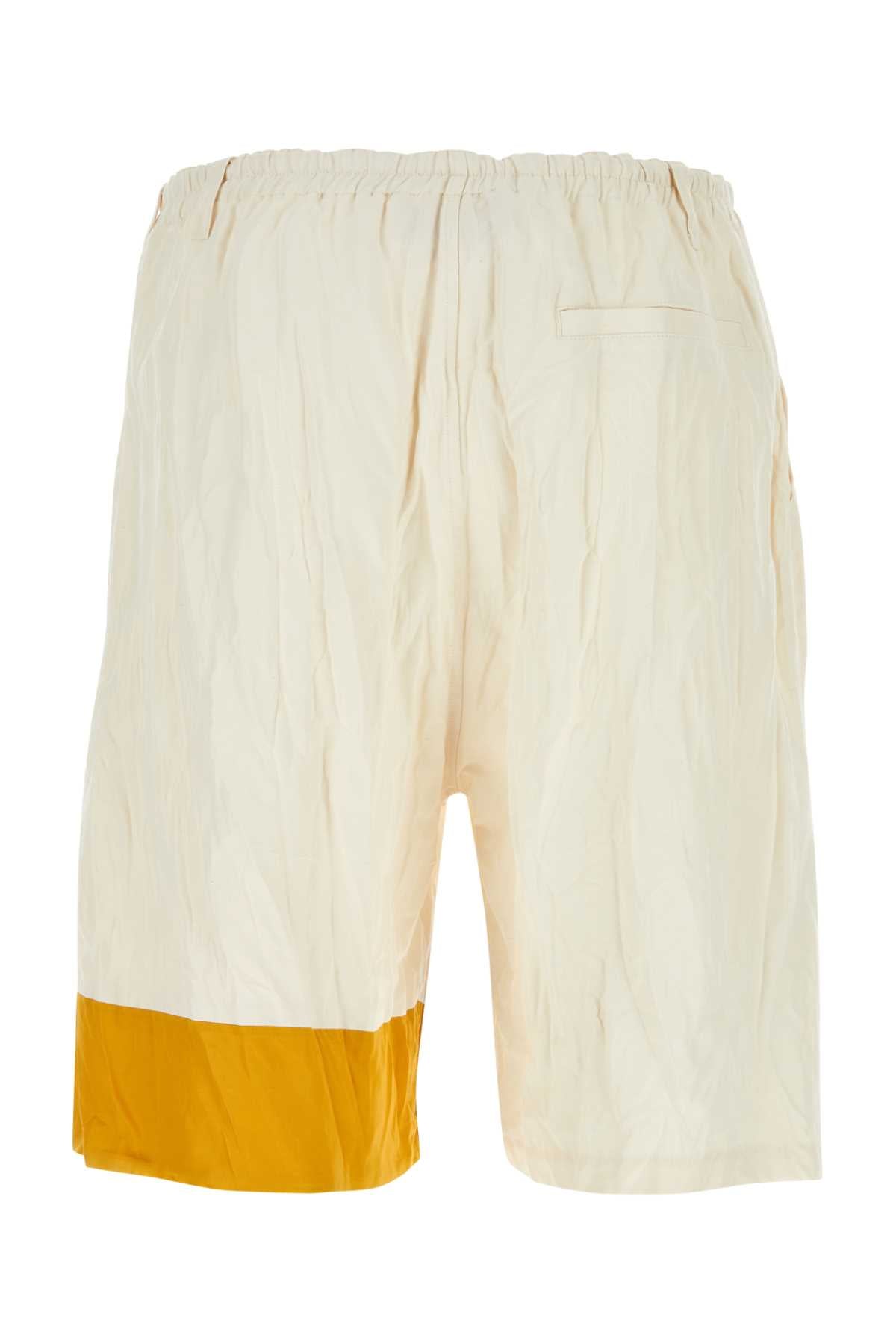 MARNI Ivory Mini Nylon Blend Bermuda Shorts