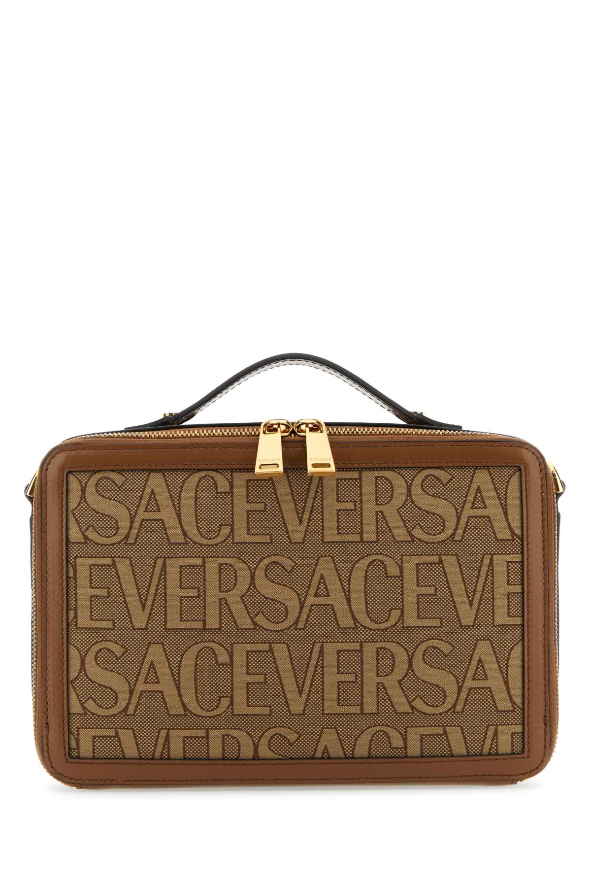 VERSACE Allover Embroidered Mini Handbag