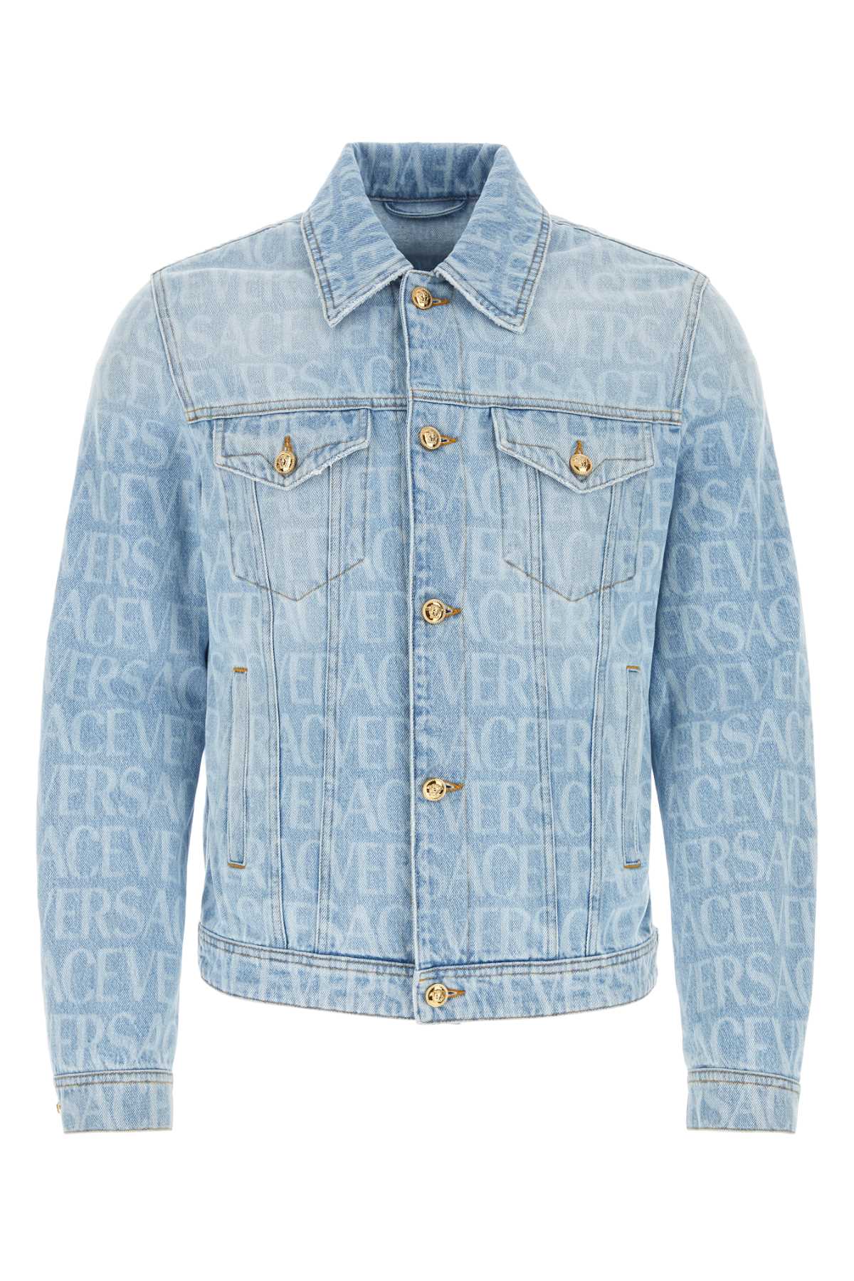 VERSACE Printed Denim Jacket for Men