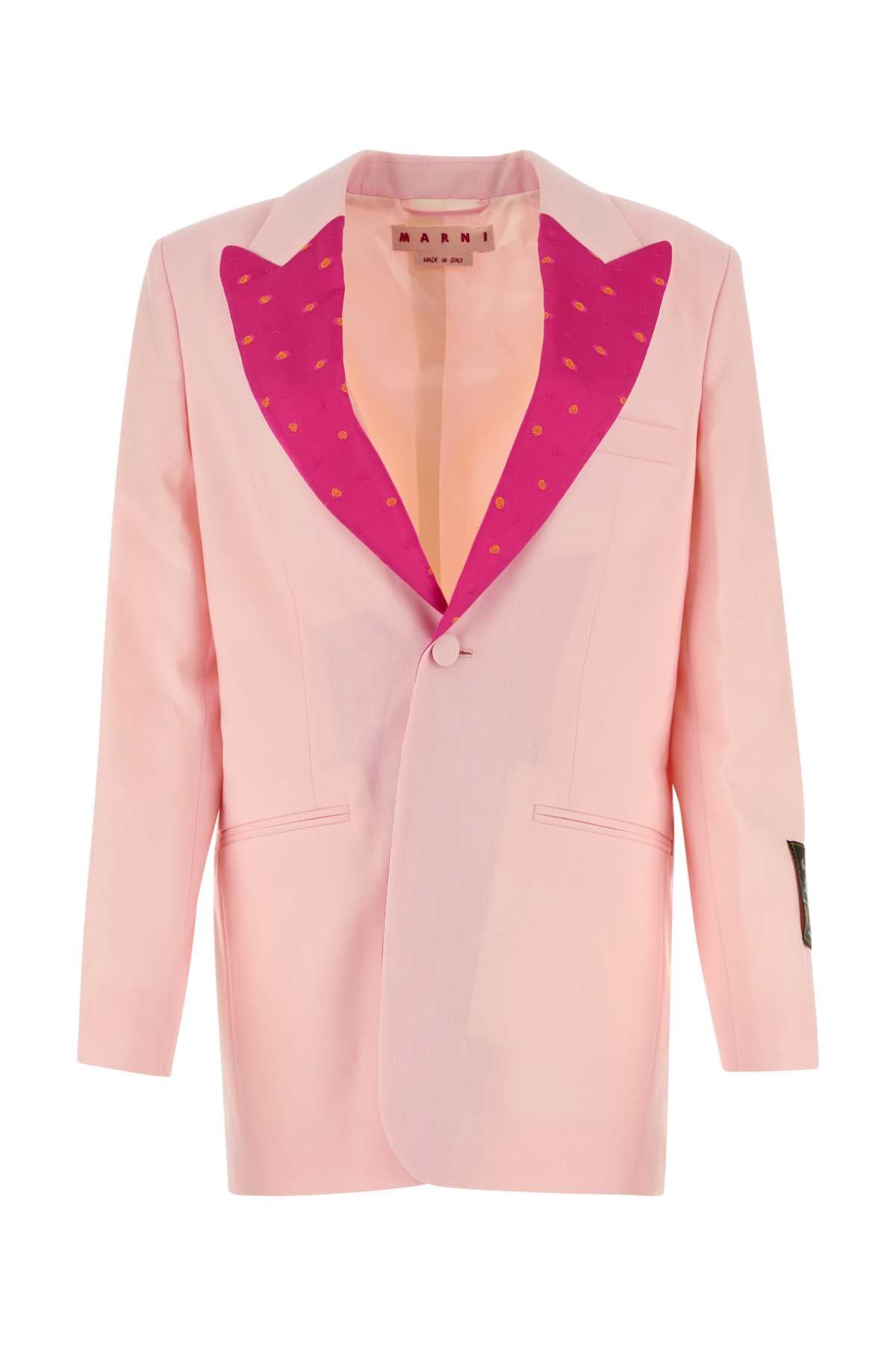 MARNI Light Pink Wool Blazer for Women