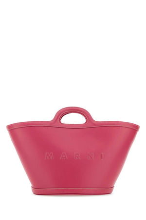 MARNI Mini Tropicalia Handbag in Dark Pink Leather