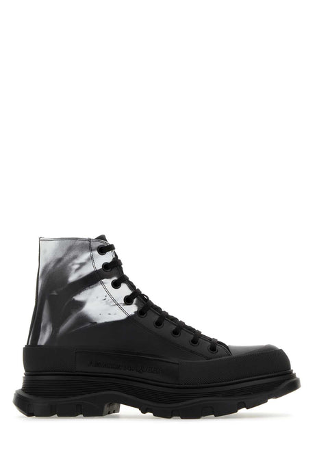 ALEXANDER MCQUEEN Printed Leather Tread Slick Sneakers for Men