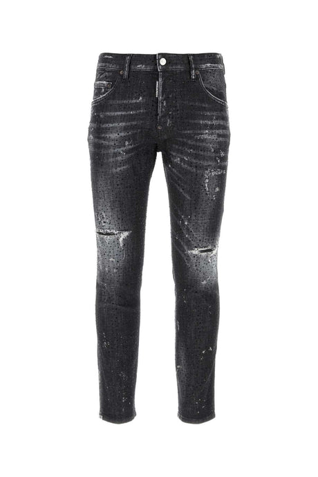 DSQUARED Embellished Stretch Denim Skater Jeans - Slim Fit