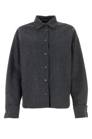 MAX MARA Dark Grey Wool Blend Abadan Shirt - Perfect for 2024 Season