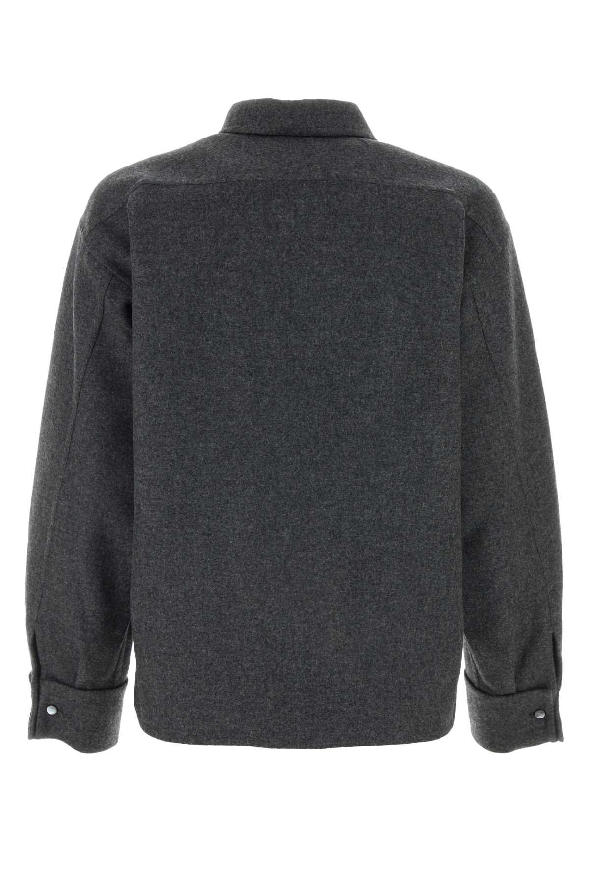 MAX MARA Dark Grey Wool Blend Abadan Shirt - Perfect for 2024 Season