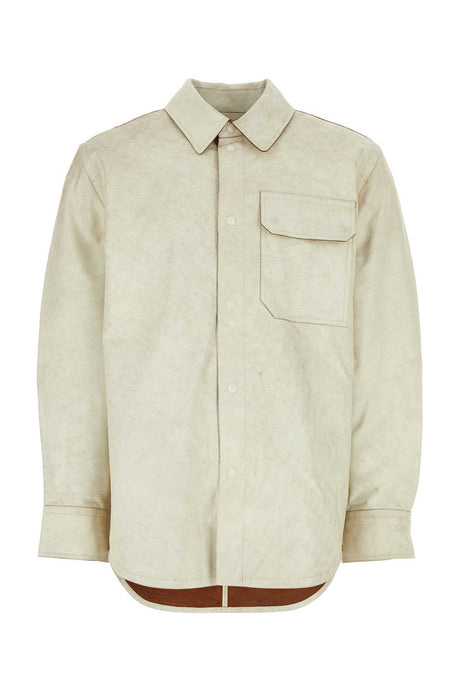 HELMUT LANG Sleek Leather Button-Up Shirt