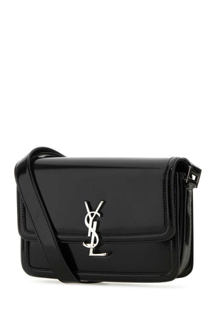 SAINT LAURENT Sleek Black Calf Leather Medium Crossbody Bag