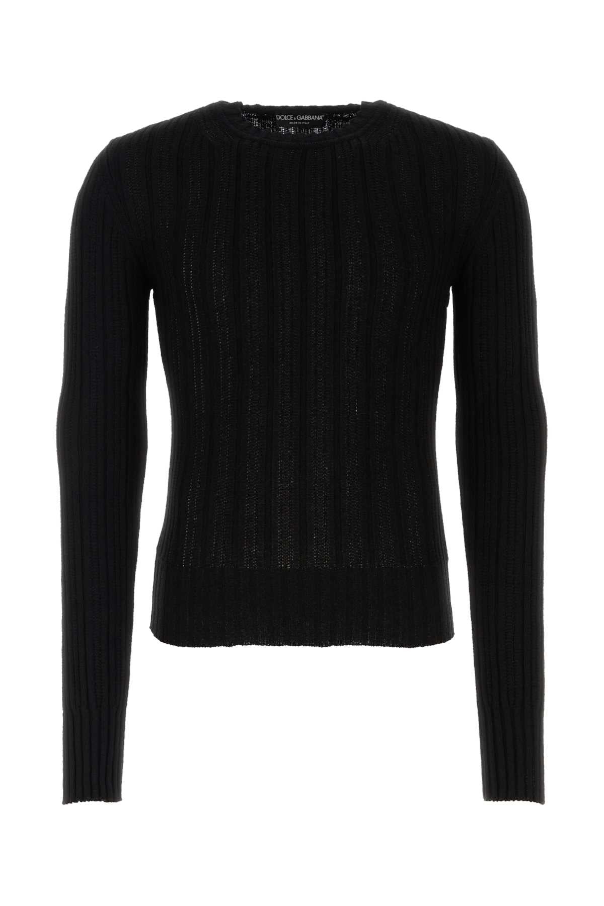 DOLCE & GABBANA Essential Black Knit Sweater for Men