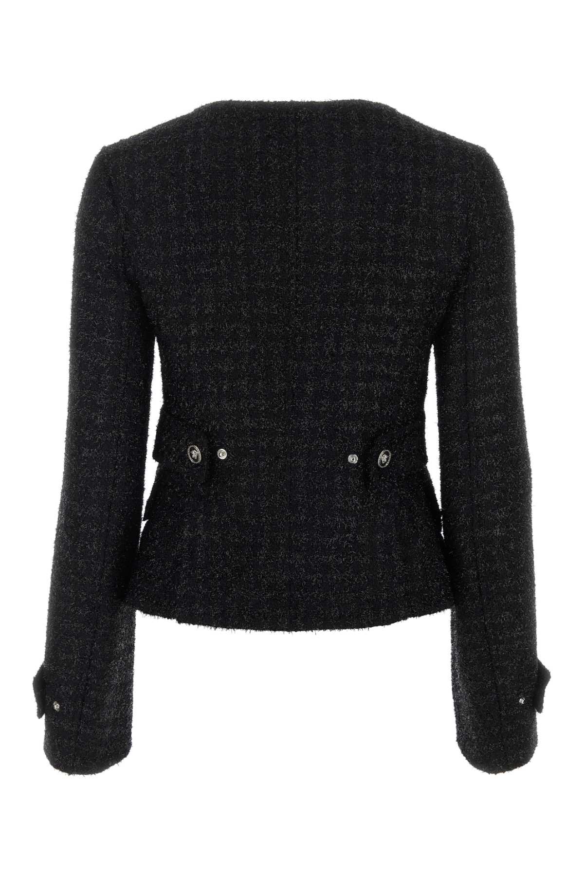 VERSACE Chic Black Tweed Blazer