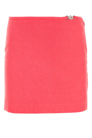 VERSACE Fluo Pink Jacquard Mini Skirt