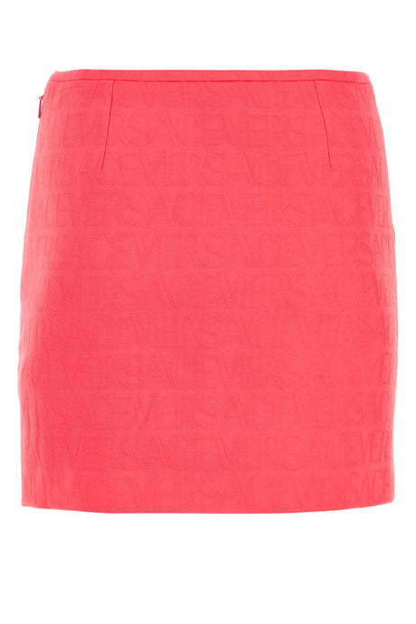 VERSACE Fluo Pink Jacquard Mini Skirt