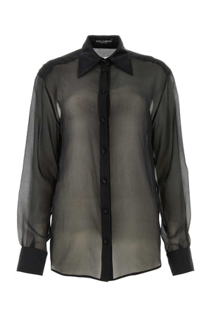 DOLCE & GABBANA Stretch Silk Long Sleeve Shirt